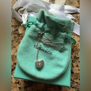 Tiffany & Co. Silver Paloma Picasso Modern Heart Diamond Necklace